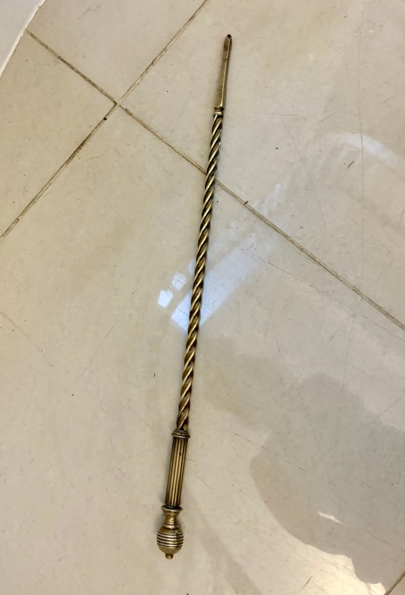 Set of Quality Antique Victorian Brass Fire Irons and Dogs - Image 7